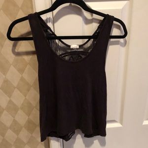 black tank with string design on back from Garage
